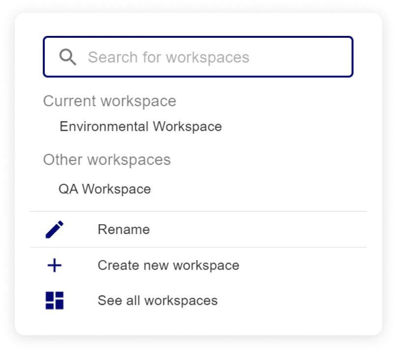 Create and manage workspaces